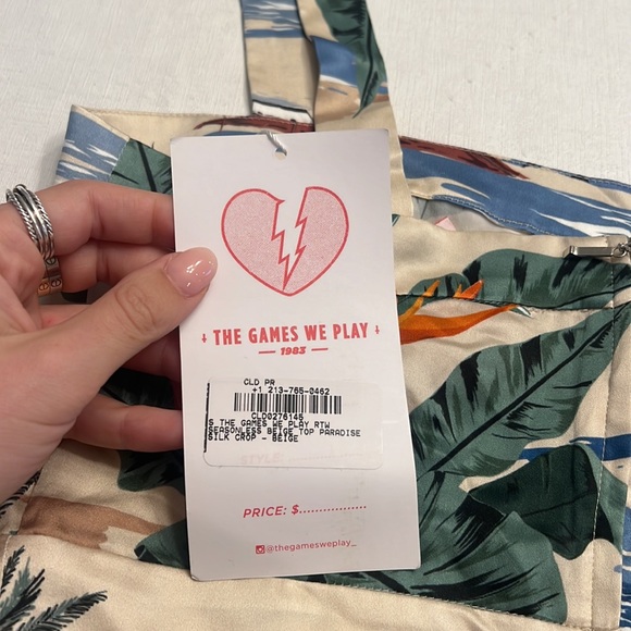 NWT The Games We Play Paradise Silk Crop Top - Picture 4 of 7
